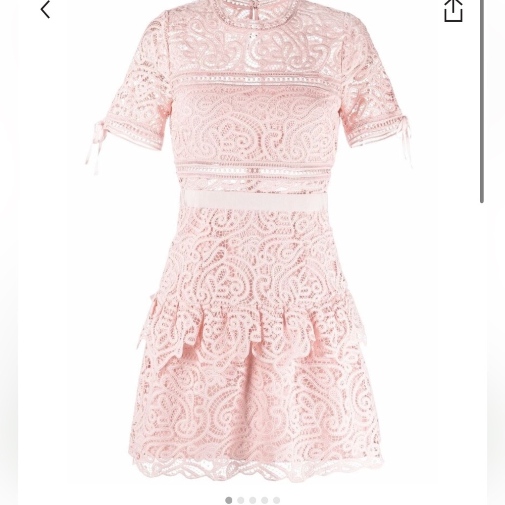 NWOT self portrait pink lace mini dress